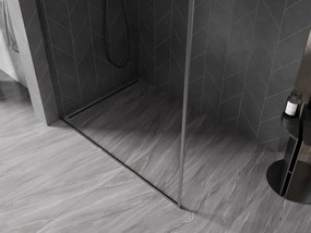 Mexen Kioto-F, sprchová zástena s rámom 90 x 202 cm, 8 mm číre sklo, grafitový profil, 800-090-104-66-00
