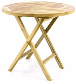 DIVERO záhradný stôl z teakového dreva - 80 cm