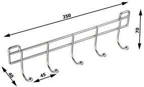 Aqualine Aqualine, Chrom LINE 5 háčik, chrómový, 37055
