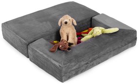 DIY modulárna rozkladacia pohovka pre deti 4 mäkké vankúše - sivá ECOTOYS