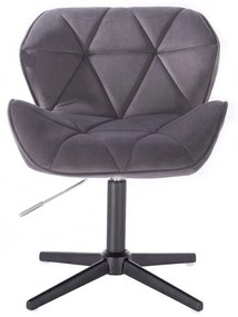 LuxuryForm DESIGN Stolička MILANO VELUR na čiernom kríži - tmavo šedá