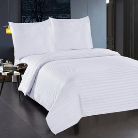 Hotelové obliečky z mikrovlákna JASMINE biele - prúžok 2 cm Rozmer obliečky: 70 x 80 cm | 140 x 200 cm