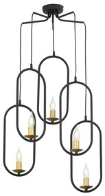 Jupiter 1811 - PI5 E14 - Luster na lanku PONTI 5xE14/40W/230V čierna