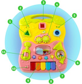 Vzdelávacie chodítko s hudbou 2v1 RK-744 Ricokids ružové