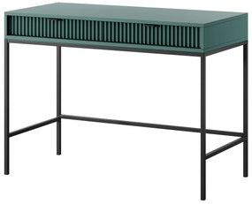 Toaletní stolek Nova 104 cm zelený/černé úchytky a černý rám