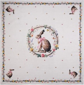 Obrus zajac s kvetmi Easter Whispers Collection - 100*100 cm