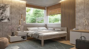 Rohová posteľ so zástenou vpravo Fava P 180x200 cm, šedý buk