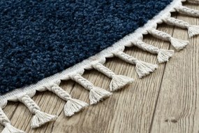 Dywany Łuszczów, Kusový koberec Berber 9000 navy kruh, 120x120 (priemer) kruh, modrá, obývacia izba