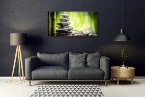 Obraz na skle Bambus kamene umenie 140x70 cm