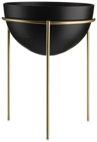 Kvetináč na stojane LOFT II 25 cm čierna/zlatá