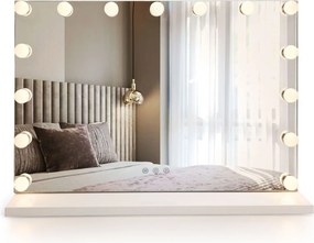 Rea Hollywood, LED zrkadlo 80x60, biela, HOM-12013