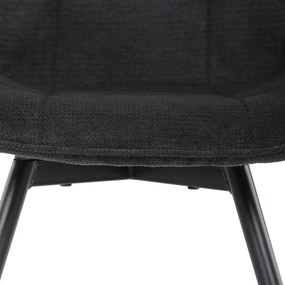 Autronic - Židle jídelní, černá látka, černý kov, otočný mechanismus 90°/90° (L/P) - funkce reset - HC-T1130 BK2