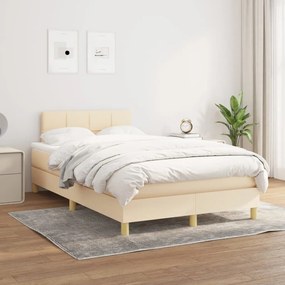 Boxspring posteľ s matracom krémový 120x200 cm látka 3140606