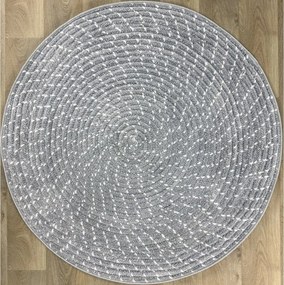 TA Koberec 250654W BARI PRINT Sivý Okrúhly Rozmer: 120x120 cm