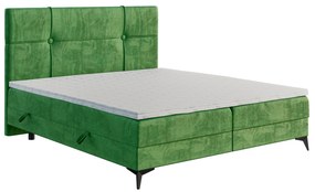 Manželská posteľ Boxspring 120 cm Nivela (zelená) (s matracom a úl. priestorom). Vlastná spoľahlivá doprava až k Vám domov. 1043425