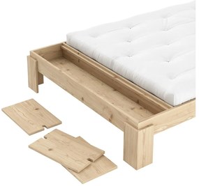 Dvojlôžková posteľ z borovicového dreva s roštom v prírodnej farbe 140x200 cm Layers – Karup Design