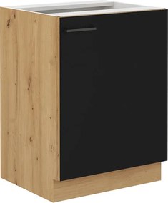 Dolná kuchynská skrinka Meriel 60 D 1F BB (čierna + dub artisan). Vlastná spoľahlivá doprava až k Vám domov. 1033975