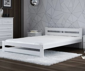 Postel borovice LUX VitBed 140x200cm masiv bílá + pěnová matrace 10cm | AMI Nábytok
