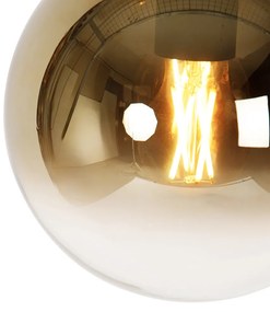 Inteligentné závesné svietidlo čierne so zlatým sklom 20 cm vrátane Wifi A60 - Pallon