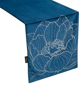 Dekorstudio Elegantný zamatový behúň na stôl BLINK 13 granátovomodrý Rozmer behúňa (šírka x dĺžka): 35x140cm