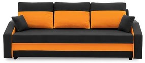 Veľká rozkladacia pohovka HEWLET PLUS color Čierna + oranžová