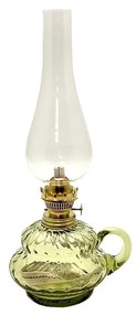 Floriánova huť Petrolejová lampa ANNA 34 cm lesná zelená káro FL0069