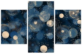 Obraz - Modro-zlaté krúžky (90x60 cm)