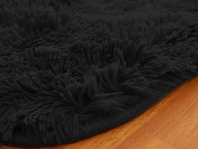 TZ Čierny obdĺžnikový shaggy koberec Lana Rozmer: 200x200