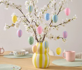 Prívesky v tvare veľkonočného vajca, 12 ks, prúžky