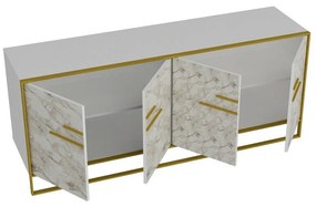 Skrinka Polka Gold and White