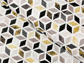Biante Dekoračný záves Leona LN-065 Zlato-čierna mozaika 130x240 cm