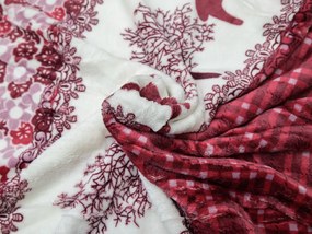 Mikroplyšové obliečky Vianoční sobi vínové