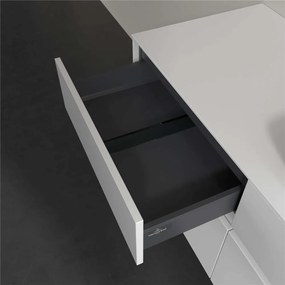VILLEROY &amp; BOCH Collaro závesná skrinka pod umývadlo na dosku (umývadlo vpravo), 4 zásuvky, 1200 x 500 x 548 mm, Glossy White, C11400DH