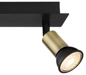 Globo 57998-3B - Bodové svietidlo DREW 3xGU10/35W/230V čierna/mosadz