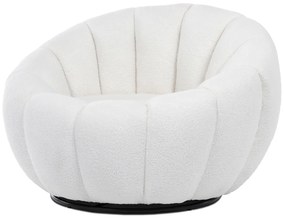 Autronic - Křeslo relaxační, látka bílá Bouclé, otočné. - AK-341 WT2 AKCE