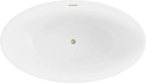 Mexen Nike, voľne stojaca vaňa 175 x 100 cm, biela, zlatý matný prepad, 54071751000-55