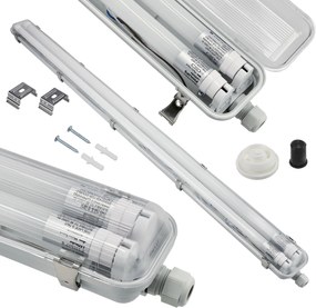 Sada hermetického svietidla PHILIPS 128 cm + 2x vodotesné LED trubice