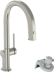 Hansgrohe Aqittura M91, filterSystem 210, vyťahovací výtok, 1jet, sBox, vzhľad nerezu, HAN-76826800