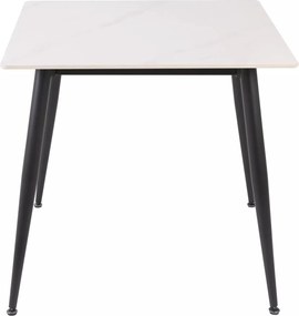 Jedálenský stôl Rion 80 cm keramika biely mramor/čierny