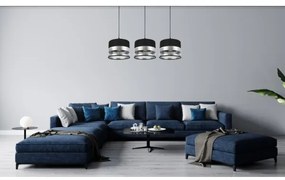Luster na lanku MILO 3xE27/60W/230V strieborná/čierna