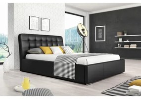 Čalúnená posteľ MALAGA čierna rozmer 160x200 cm