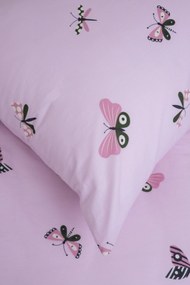 Bavlnená obliečka na vankúš Renforcé 50 × 70 cm - Motýlikovia ružové