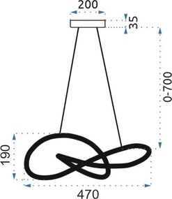 Toolight - LED stropné svietidlo APP818-CP + diaľkové ovládanie, zlatá, OSW-04028