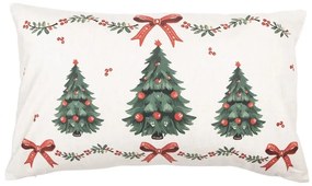 Béžová obliečka na vankúš so stromčekmi Christmas Harmony - 30*50 cm