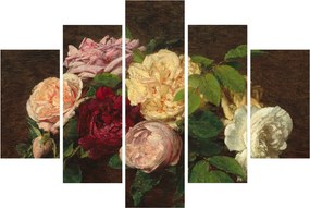 Obraz - Henri Fantin-Latour, Roses de Nice on a Table, reprodukcia (150x105 cm)