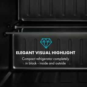 Klarstein Obsidian, chladnička, 46 l, priehradka na zeleninu