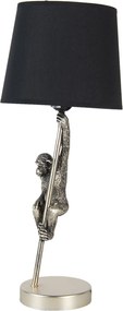 Strieborno čierna stolná lampa s opicou - Ø 20 * 49 cm E27