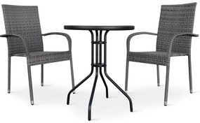 Balkónový set Nina + 2x ratanová stolička Paris PREMIUM