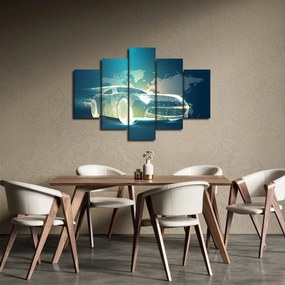 Obraz auta z geometrických tvarov (150x105 cm)