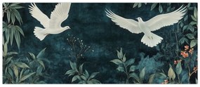 Obraz - Dve holubice (120x50 cm)